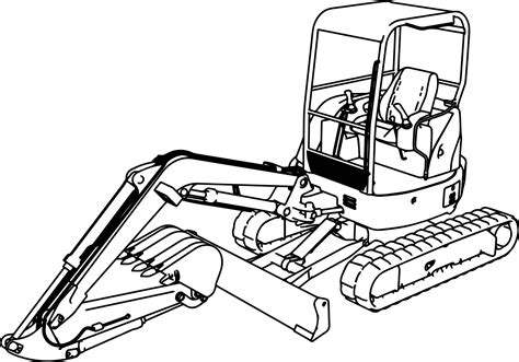 mini excavator coloring pages|colouring pictures of diggers.